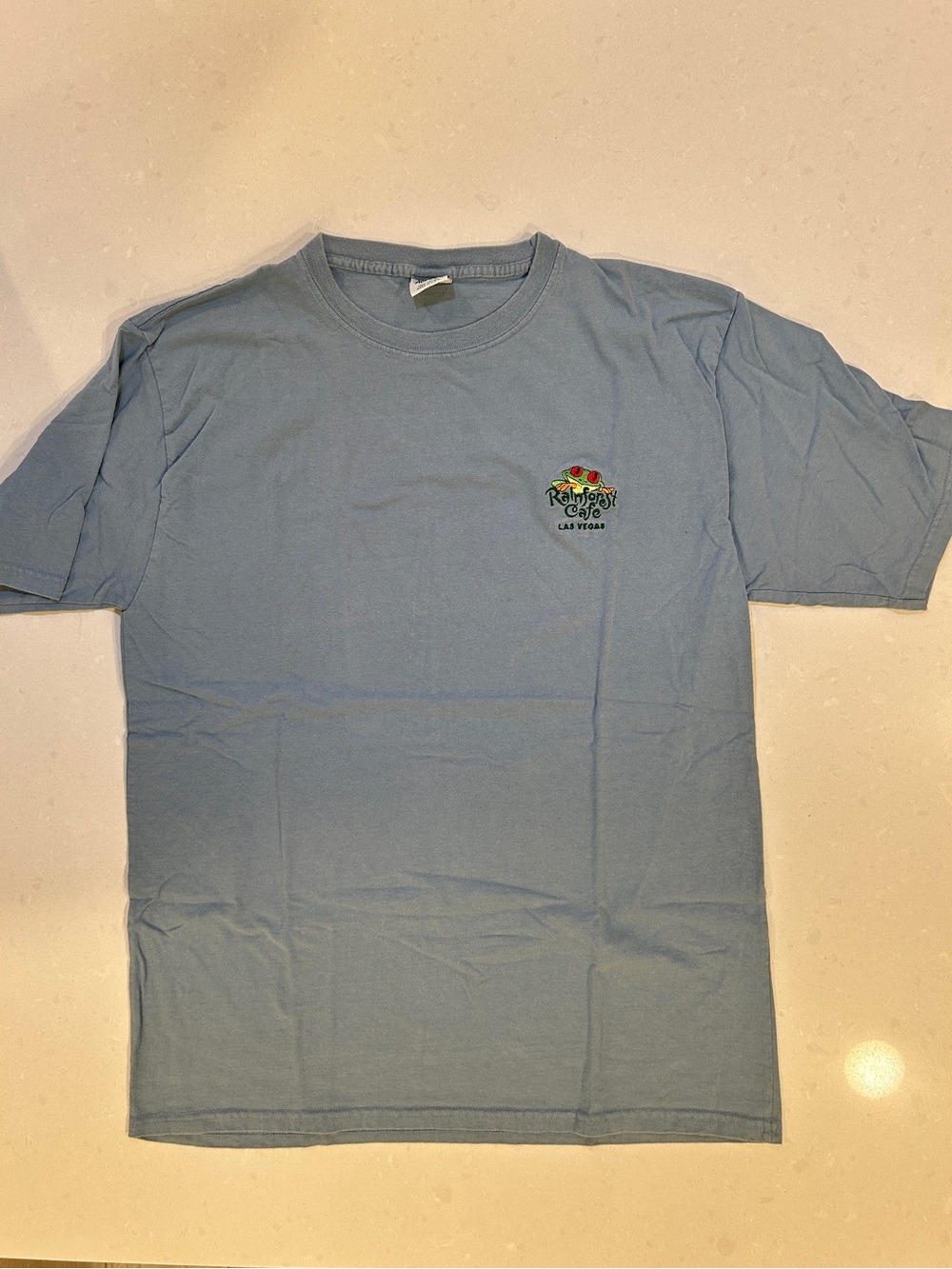 Rainforest Cafe Las Vegas Vintage Light Blue Graphic T-Shirt